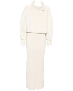 Jacquemus Geripptes Midikleid - Weiß