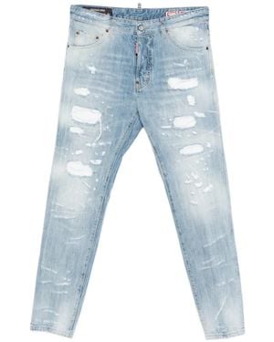 DSquared² Teddy Distressed Jeans - Blue