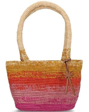Manebí Bolso De Hombro Panier Mediano De Rafia - Blanco