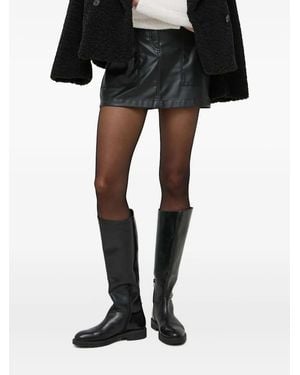 BOSS Pocket Leather Mini Skirt - Black