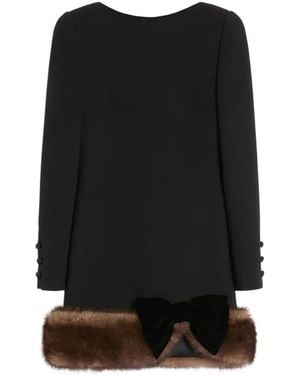 Valentino Garavani Wool Crepe Short Dress - Black