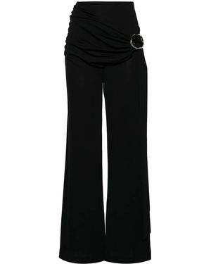 Rabanne Wraparound-Design Palazzo Pants - Black