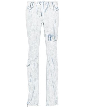 Acne Studios Print Low-Rise Straight-Leg Jeans - White