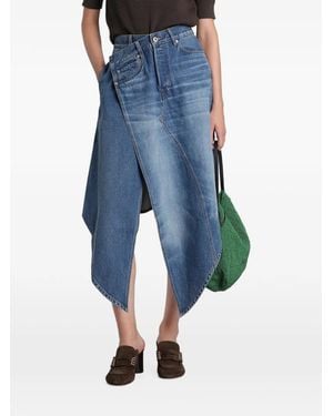JW Anderson Asymmetric-Hem Paneled Midi Skirt - Blue