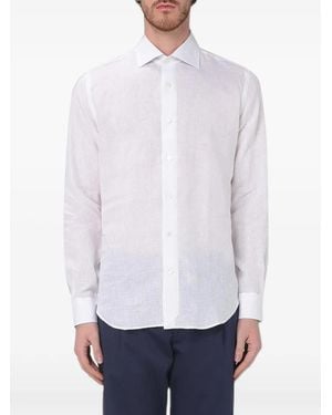Eleventy Long-Sleeve Linen Shirt - White