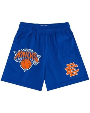 Eric Emanuel New York Knicks Logo-Print Shorts - Blue
