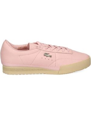 Lacoste Logo-Plaque Leather Trainers - Pink