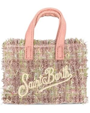 MC2 Saint Barth Tweed Frayed-Edge Tote Bag - Natural