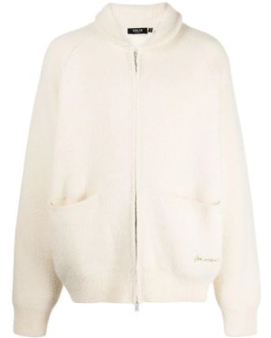 FIVE CM Ribgebreid Vest Met Rits - Naturel