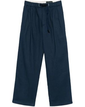 White Sand Wide-Leg Trousers - Blue