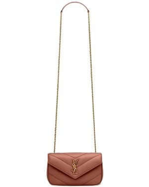 Saint Laurent Mini Loulou Quilted Leather Cross Body Bag - White