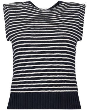Weekend by Maxmara Landa Vest Knit Striped - Blue