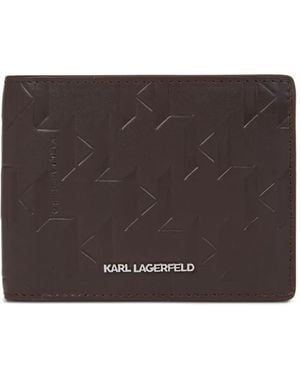 Karl Lagerfeld K/Loom Leather Bi-Fold Wallet - Brown