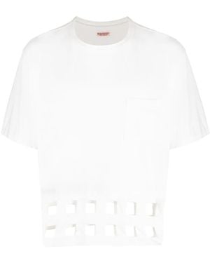 Kapital Cut-Out Detailing Cotton T-Shirt - White