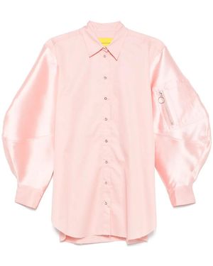 Marques'Almeida Mikado-Fabric Bomber-Sleeves Shirt - Pink