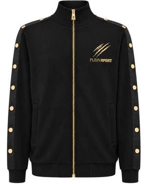 Philipp Plein Logo-Print Button-Detail Jacket - Black