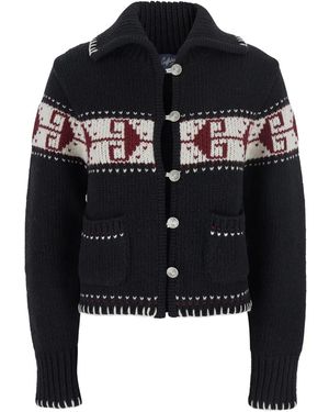 The Seafarer Geknöpfter Cardigan mit Fairisle-Muster - Schwarz