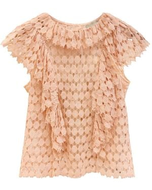 Ulla Johnson Lace Ruffled Top - Pink