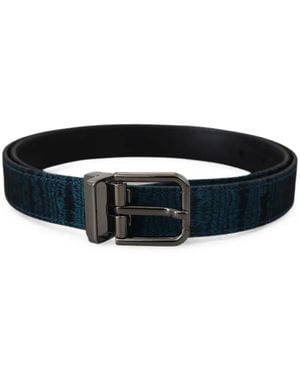 Dolce & Gabbana Jacquard Moiré Belt - Black