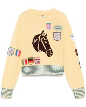 Bode Maglione Pony Silhouette - Bianco