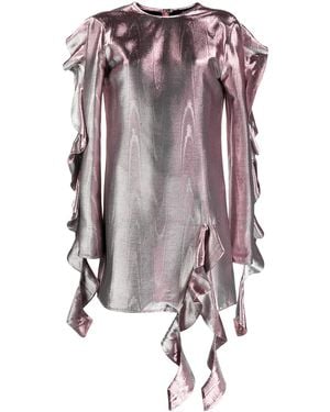 Ellery Vestido Con Efecto Metalizado - Rosa