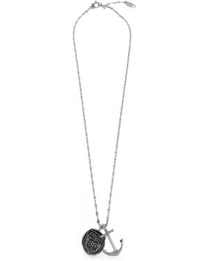 Balenciaga Collier Anchor Crest À Logo - White