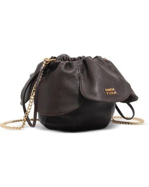 Bimba Y Lola Pétalo Leather Bucket Bag - Black