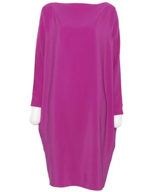 Gianluca Capannolo Margarita Slit-Sleeve Boat-Neck Midi Dress - Pink