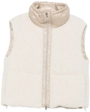 Herno Sequin-Embellished Funnel-Neck Gilet - White