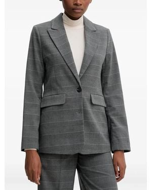 Benetton Plaid Pocket Blazer - Grey