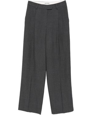 Low Classic Pleated Tailored Pants - Gray