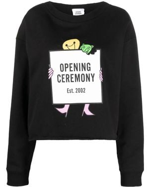Opening Ceremony Light Bulb Box Logo Print Hoodie - Black