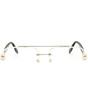 Marc Jacobs Lunettes De Vue À Monture Pilote Et Cerclage Partiel - Natural