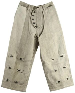 Ziggy Chen Button-Detail Wide-Leg Jeans - White