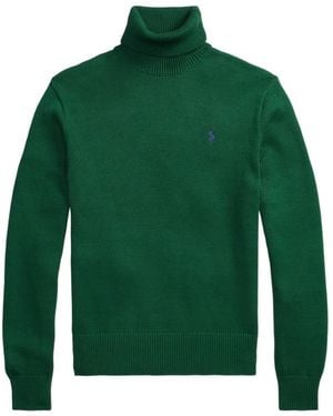 Polo Ralph Lauren Roll-Neck Logo-Detail Sweater - Green