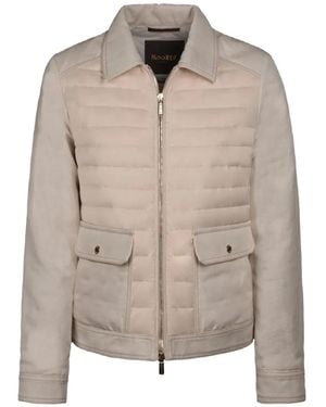 Moorer Lesia Shirt-Collar Padded Jacket - Natural