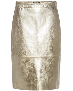 ROTATE BIRGER CHRISTENSEN Leather Midi Skirt - White
