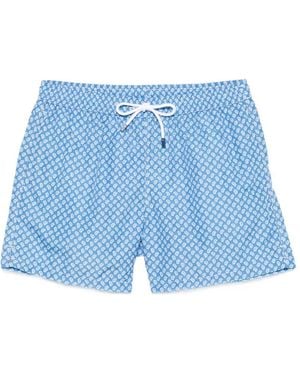 Fedeli Paisley Swim Shorts - Blue