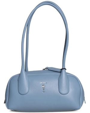 no:rae Small Teti Leather Tote Bag - Blue