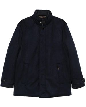 Moorer Button-Up High-Neck Jacket - Blue