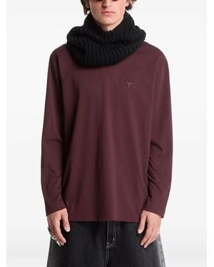 Y-3 Logo-Print Long-Sleeve T-Shirt - Purple