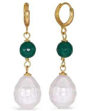 Ottoman Hands Drop Earrings - White