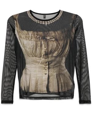 IA London Graphic-Print Top - Black