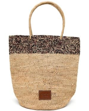 agnès b. Raffia Tote Bag - White