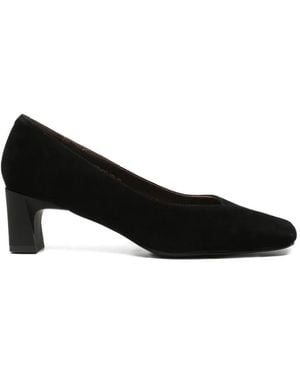 Linda Baumann Square-Toe Block-Heel Court Shoes - Black