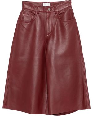 Haikure Cropped-Hose Aus Leder - Rot
