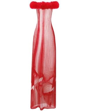 Gemy Maalouf Off-The-Shoulder Maxi Dress - Red