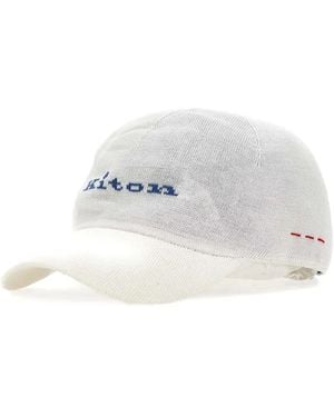 Kiton Baseballkappe mit Stickerei - Weiß