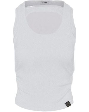 SRVC Studio Tanktop Met Ruches En Uitgesneden Details - Wit