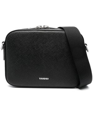 Sandro Borsa Messenger Mini Con Stampa Logo - Nero